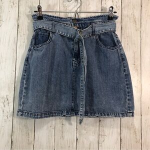 Tgla Francesca's Collection Women's Skirt Belted Denim Jean Small